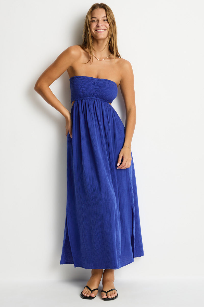 Sunset Cutaway Bandeau Dress, Amalfi Blue / M Sunset Cutaway Bandeau Dress, Amalfi Blue / M