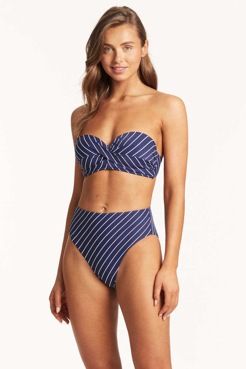 LV Navy High Waist Bikini