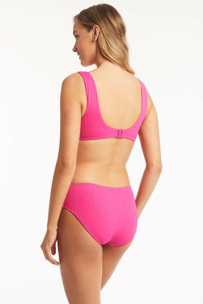 Vesper Mid Bikini Pant - Vesper Hot Pink - Sea Level Australia 