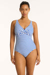 Amalfi Cross Front One Piece - Amalfi Blue - Sea Level Australia 