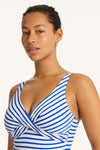 Amalfi Cross Front One Piece - Amalfi Blue - Sea Level Australia 