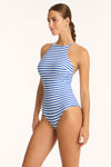 Amalfi High Neck One Piece - Amalfi Blue - Sea Level Australia 