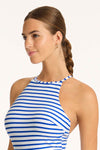 Amalfi High Neck One Piece - Amalfi Blue - Sea Level Australia 