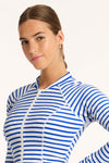 Amalfi Long Sleeve Rash Vest - Amalfi Blue - Sea Level Australia 