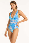 Daisyfield Spliced One Piece - Daisyfield Blue - Sea Level Australia 