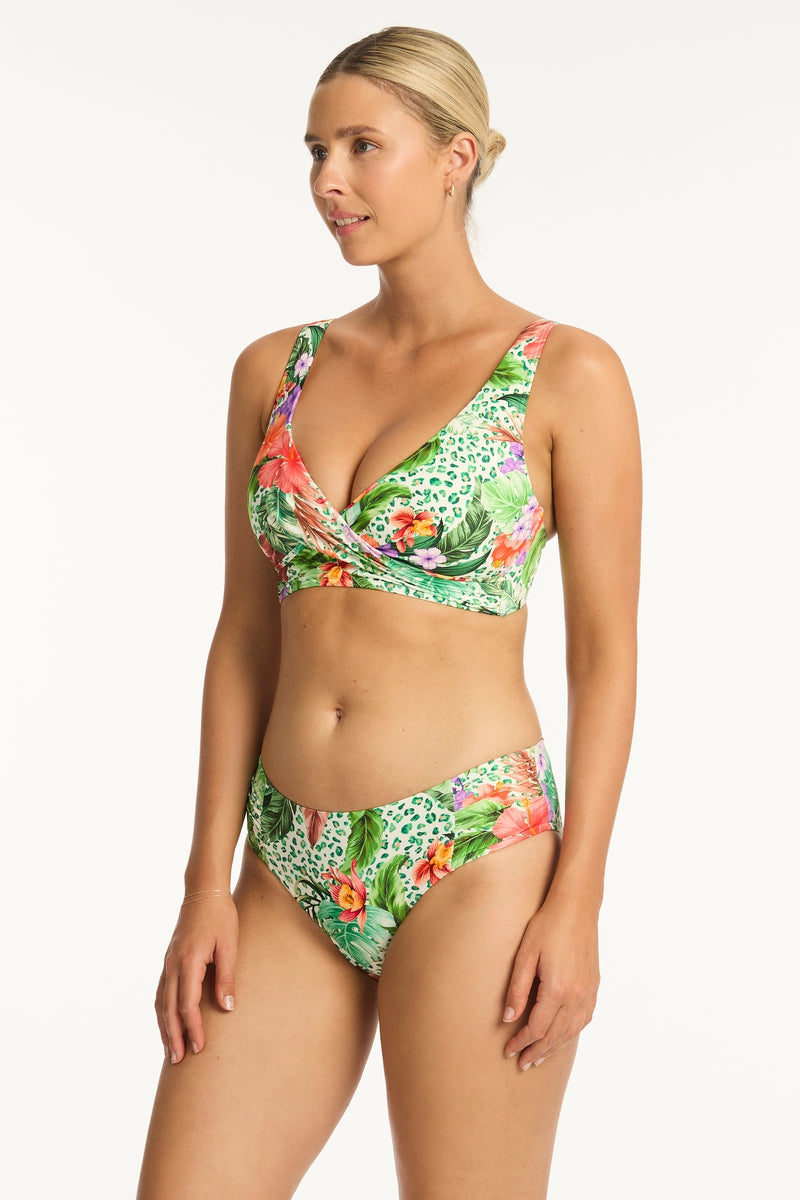 Ruched Side Shaping Swimsuit Green, Swimsuits