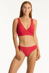 Honeycomb Regular Bikini Pant - Honeycomb Red - Sea Level Australia 