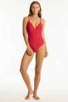 Honeycomb Tri One Piece - Honeycomb Red - Sea Level Australia 