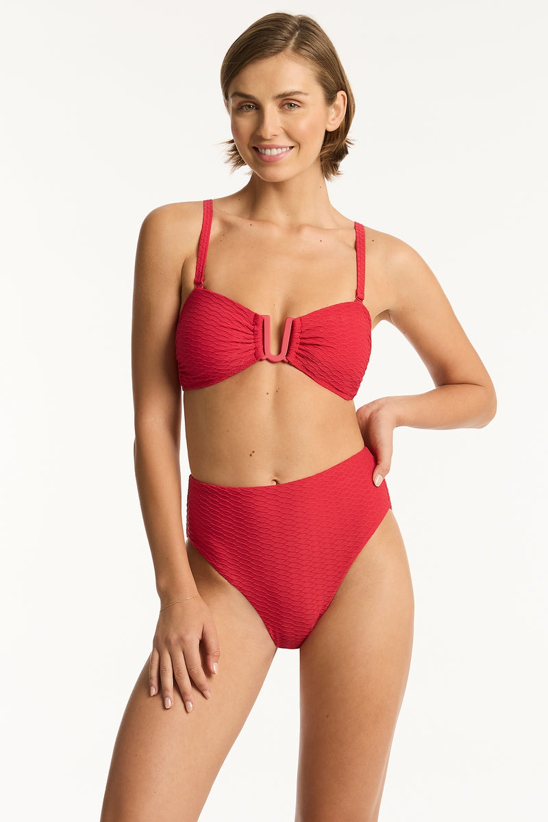 Honeycomb U Bar Bandeau - Honeycomb Red - Sea Level Australia 