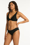 Honeycomb Longline Underwire Bra - Honeycomb Black - Sea Level Australia 