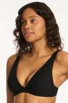 Honeycomb Longline Underwire Bra - Honeycomb Black - Sea Level Australia 