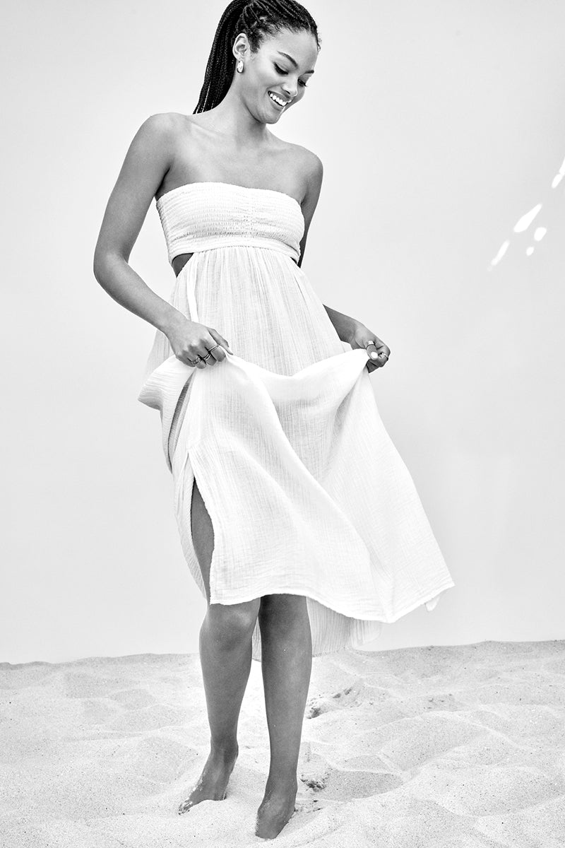Sunset Cutaway Bandeau Dress - Sunset white | Sea Level US Sunset Cutaway Bandeau Dress - Sunset white | Sea Level US