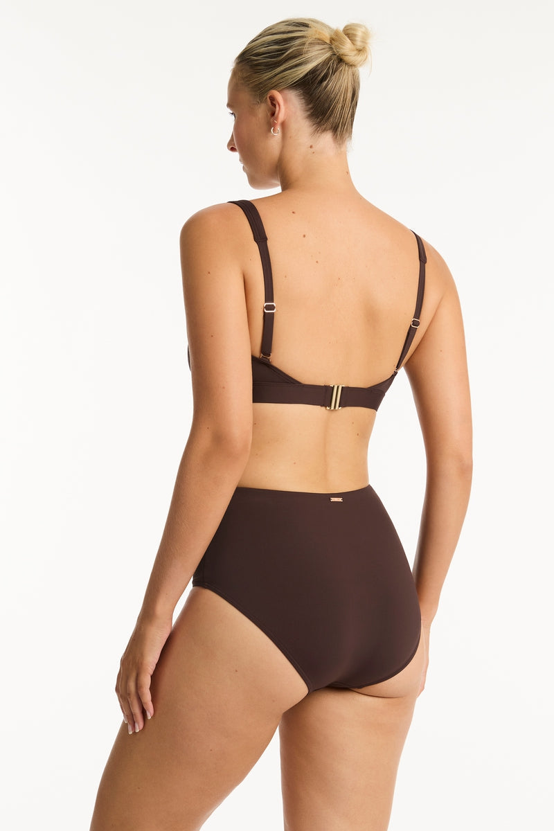 Infinity Panelled High Waist Pant - Infinity Cocoa - Sea Level Australia 