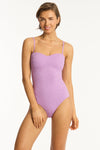 Interlace Seamless Bandeau One Piece - Interlace Lavender - Sea Level Australia 