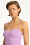 Interlace Seamless Bandeau One Piece - Interlace Lavender - Sea Level Australia 