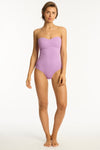 Interlace Seamless Bandeau One Piece - Interlace Lavender - Sea Level Australia 