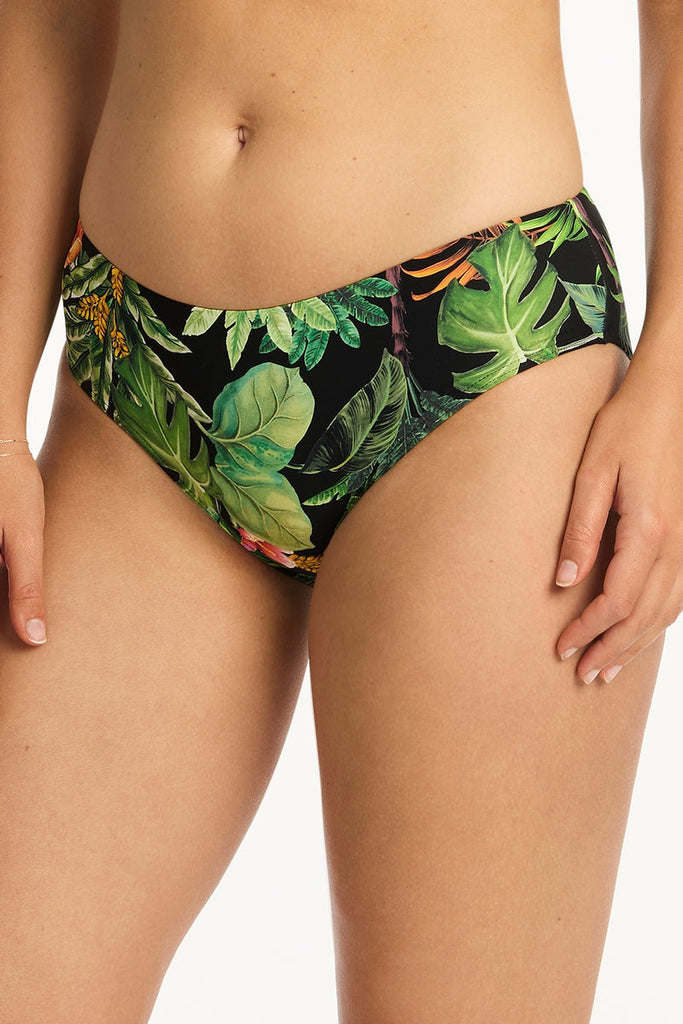 Lotus Mid Bikini Pant - Lotus Black - Sea Level Australia 