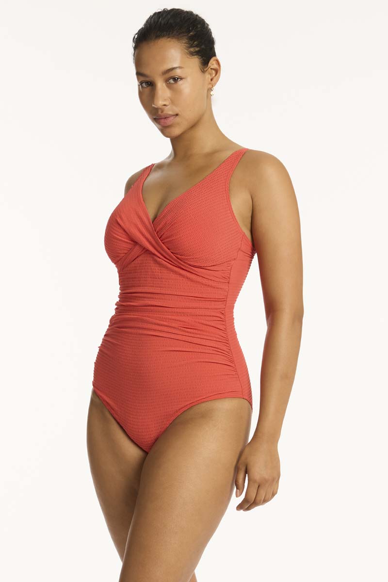 Messina Cross Front One Piece - Messina Flame - Sea Level Australia 