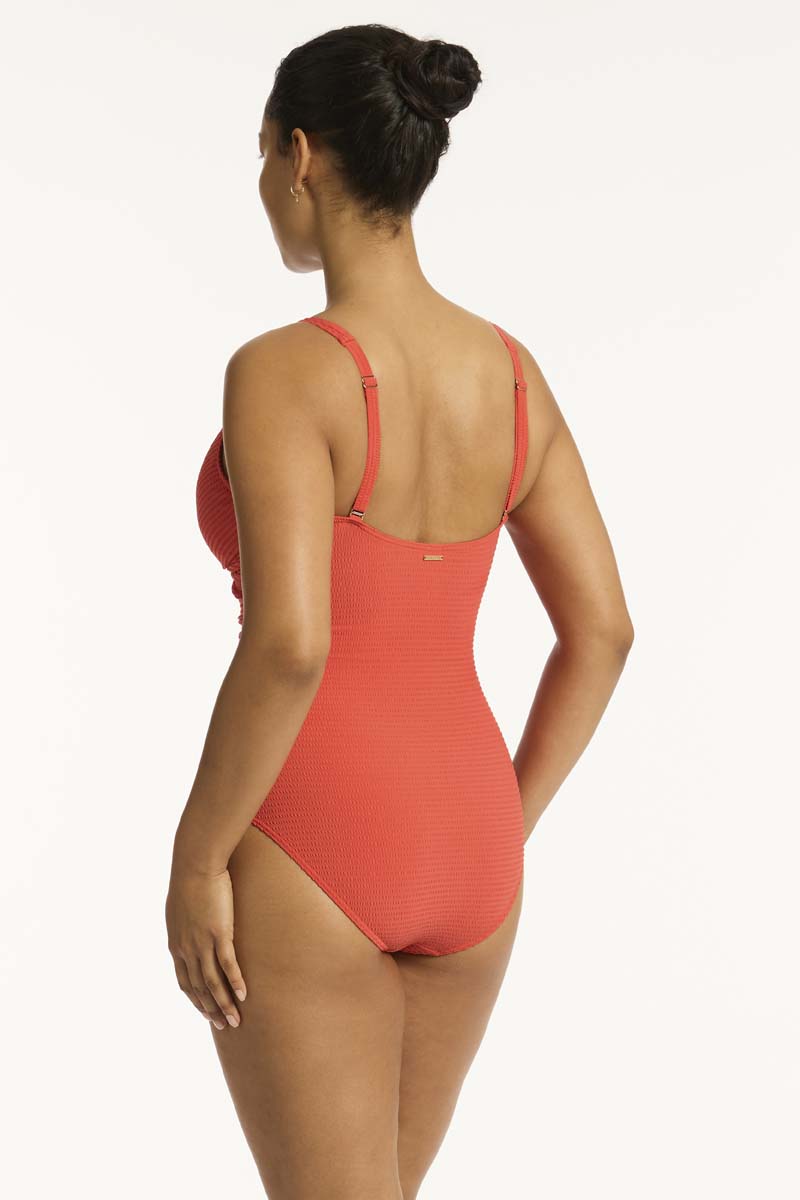 Messina Cross Front One Piece - Messina Flame - Sea Level Australia 