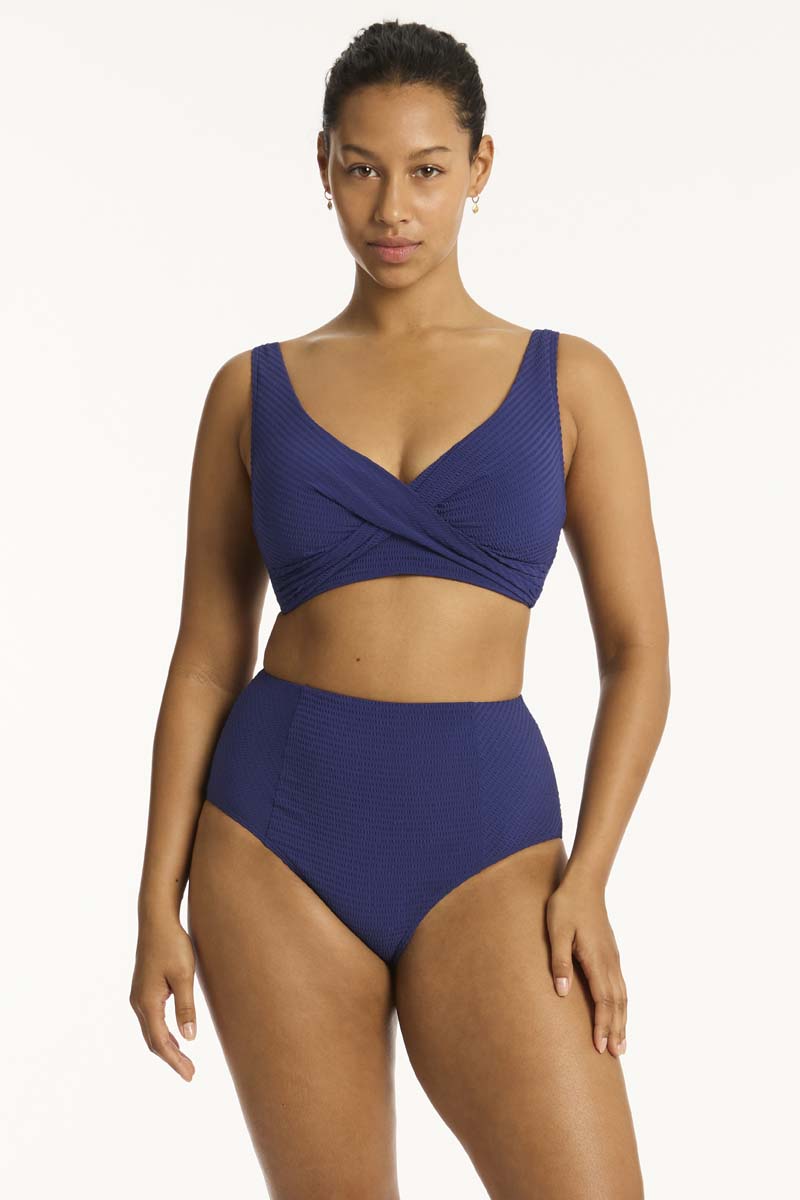 Messina Cross Front Multifit Bra - Messina French Navy - Sea Level Australia 