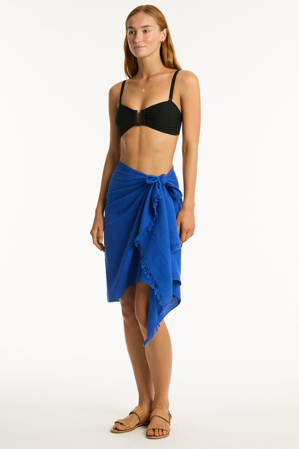 Sunset Frayed Sarong - Sunset Blue - Sea Level Australia 