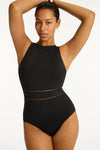 Eco Essentials High Neck One Piece - Eco Essentials Black - Sea Level Australia 