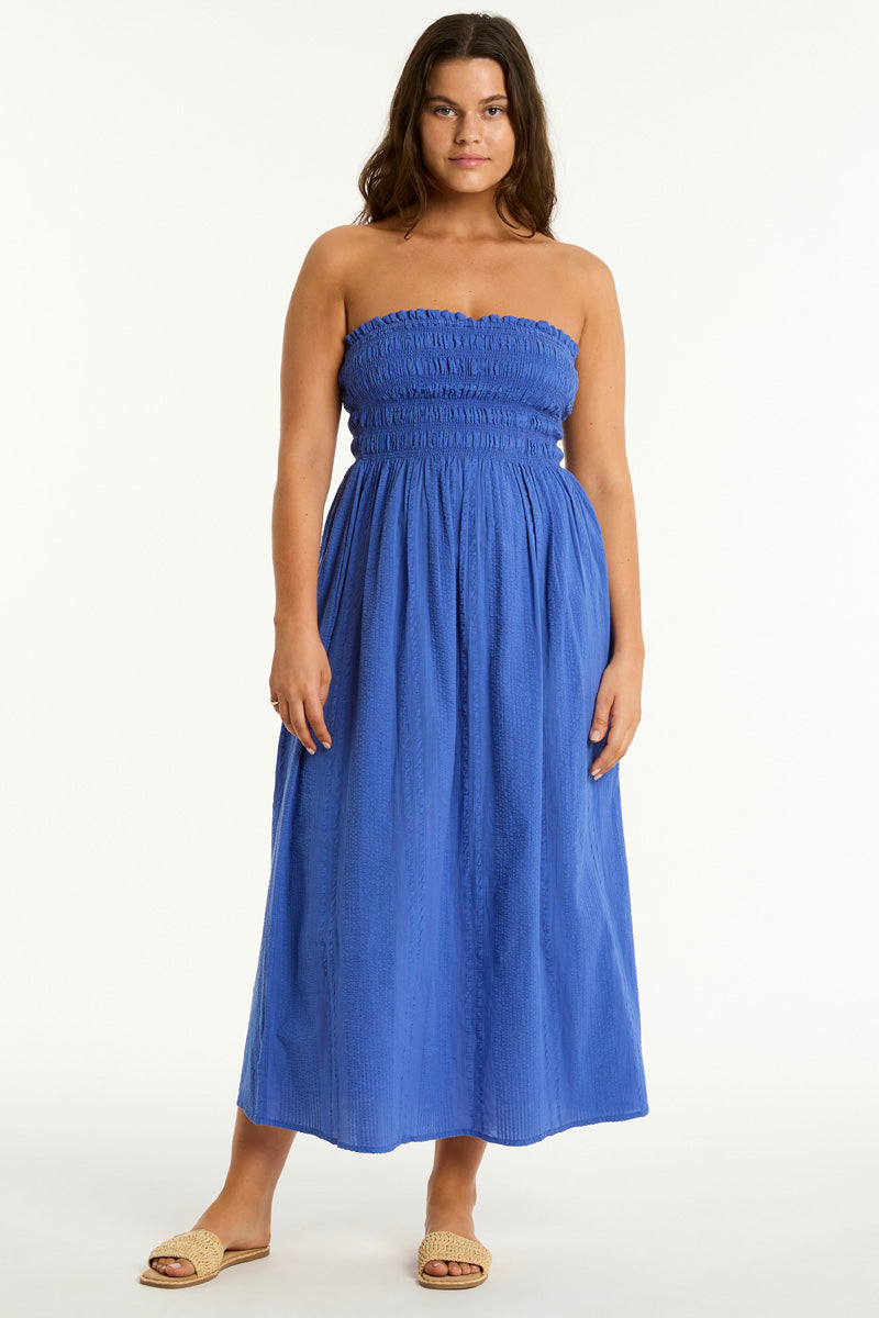 Heatwave Bandeau Dress in Heatwave Blue | Sea Level Australia 