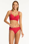 Eco Essentials Cross Front Moulded Underwire Bra - Eco Essentials Red - Sea Level Australia 