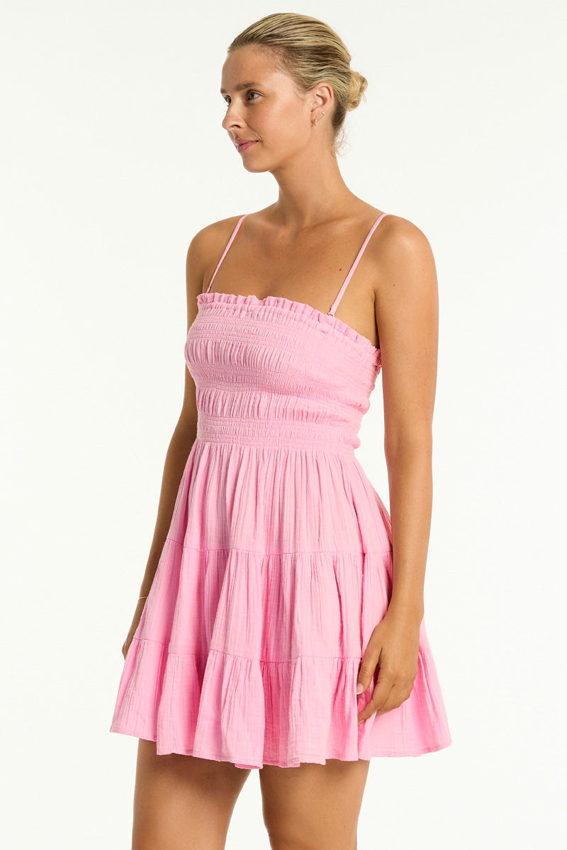 Sunset Short Bandeau Dress - Sunset Pink - Sea Level Australia 