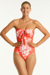 Aloha Halter Bandeau One Piece - Aloha Flame - Sea Level Australia 