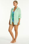 Breeze Linen Beach Shirt in Breeze Linen | bond-eye swim