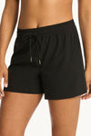 Eco Essentials Mid Length Boardshort - Eco Essentials Black - Sea Level Australia 