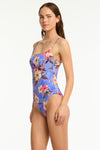 Blue Hawaii Square Neck Bralette One Piece