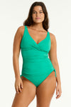 Evergreen Essentials Edit Cross Front Multifit Singlet Top in Sea Level | Sea Level Australia 