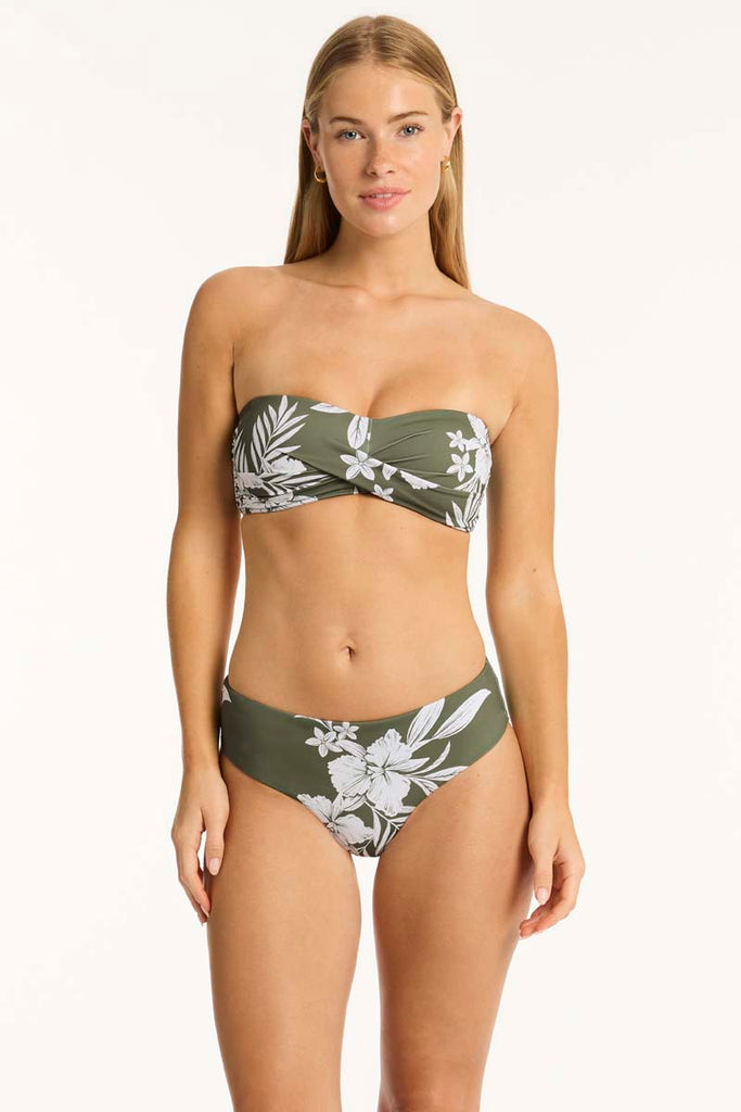 Aloha Mid Bikini Pant - Aloha Khaki - Sea Level Australia 