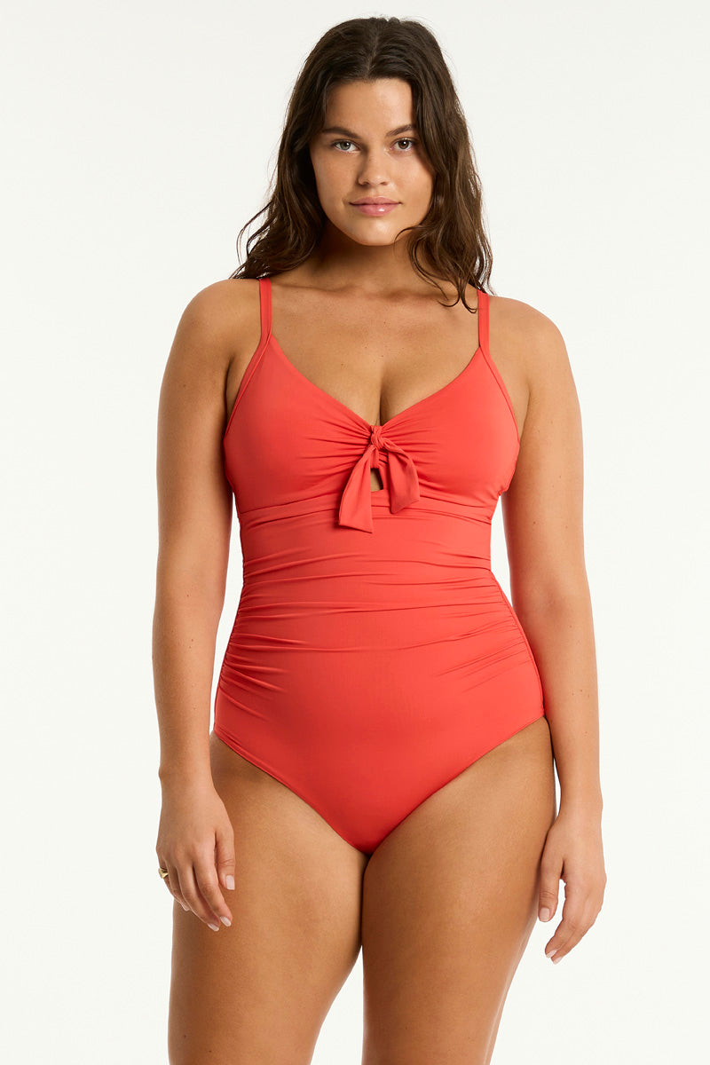 Flame Essentials Edit Tie Front DD/E Cup One Piece in Sea Level | Sea Level Australia 