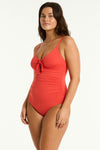 Flame Essentials Edit Tie Front DD/E Cup One Piece in Sea Level | Sea Level Australia 