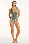 Aloha Longline Tri One Piece - Aloha Khaki - Sea Level Australia 