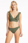 Eco Essentials Frill Bra in Eco Essentials Khaki | Sea Level Australia 