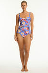 Blue Hawaii Twist Front Tankini