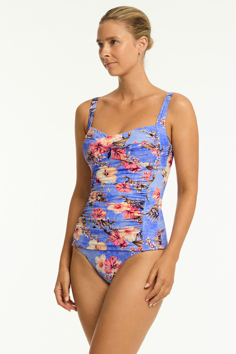 Blue Hawaii Twist Front Tankini