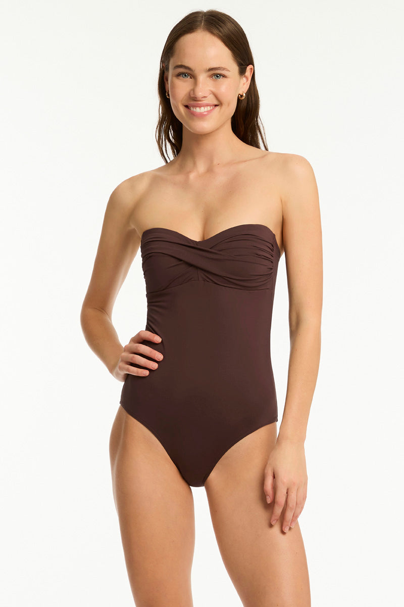 Essentials Edit Twist Bandeau One Piece