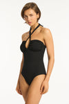 Eco Essentials Halter Bandeau One Piece - Eco Essentials Black - Sea Level Australia 