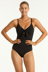 Essentials Edit Tie Front DD/E One Piece in Sea Level | Sea Level Australia 