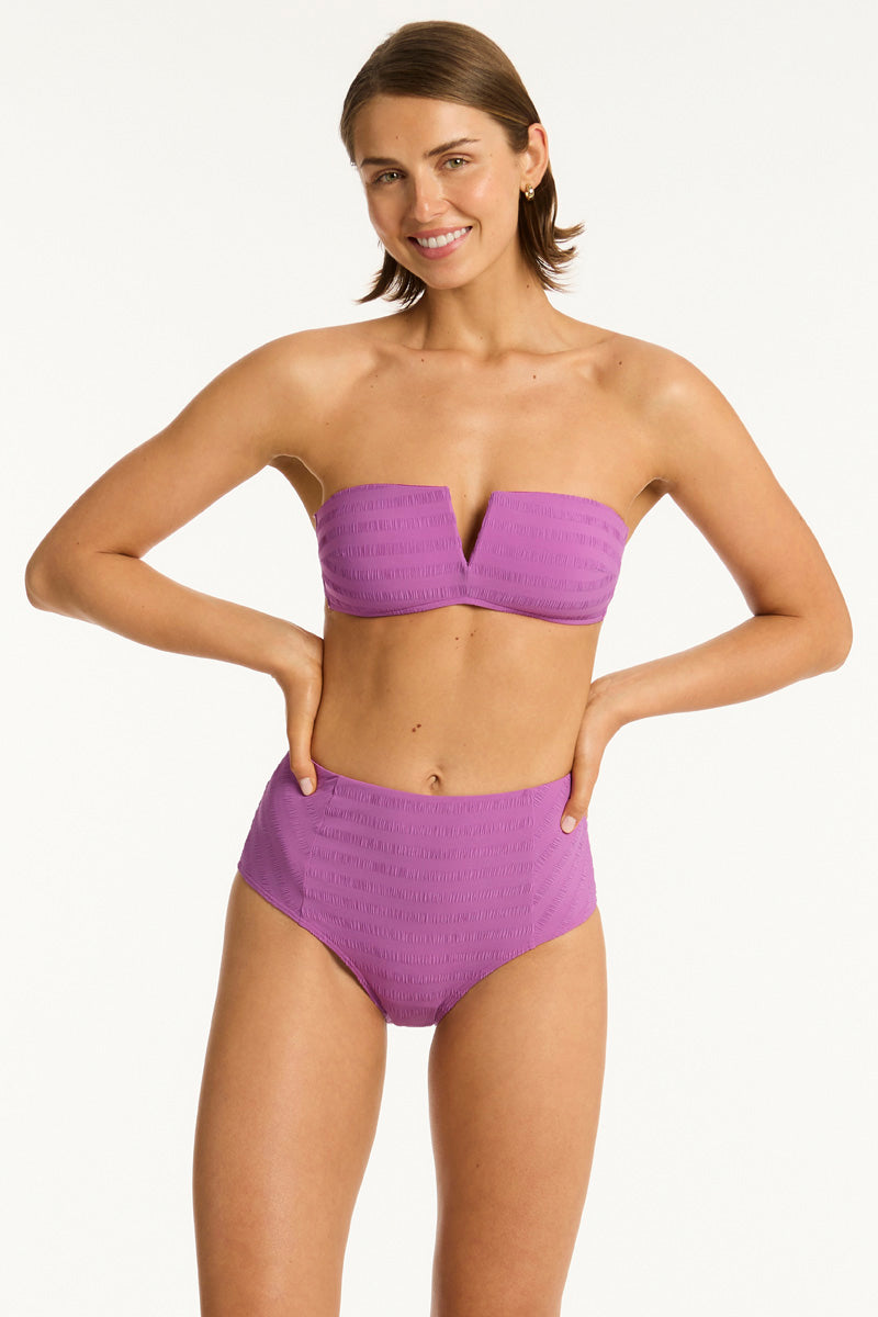 Palisades Panelled High Waist Pant - Palisades Orchid - Sea Level Australia 