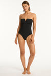 Palisades Vee Bandeau One Piece - Palisades Black - Sea Level Australia 