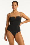 Palisades Vee Bandeau One Piece - Palisades Black - Sea Level Australia 