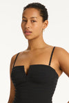 Palisades Vee Bandeau One Piece - Palisades Black - Sea Level Australia 