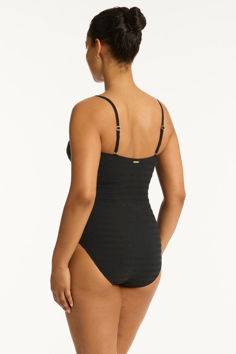 Palisades Vee Bandeau One Piece - Palisades Black - Sea Level Australia 