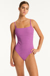 Palisades Square Neck Bralette One Piece - Palisades Orchid - Sea Level Australia 